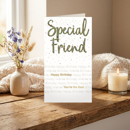 Special Friend Birthday Card For Her Champagne Hand-Finished Embellished  Design