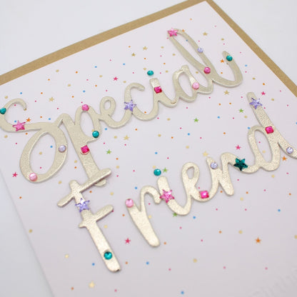 Special Friend Birthday Card For Her Champagne Hand-Finished Embellished  Design