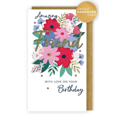 Amazing Friend Birthday Card For Her Champagne Hand-Finished Embellished  Design