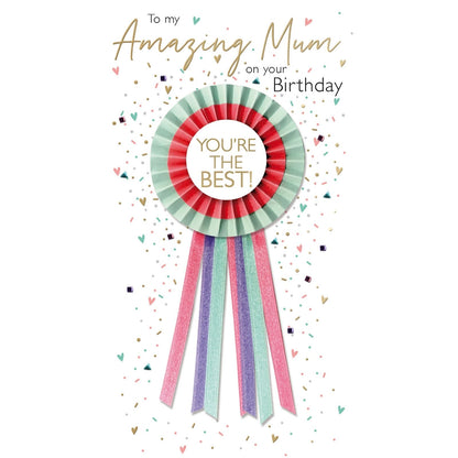 Mum Birthday Card Champagne Hand-Finished Embellished You're The Best Design
