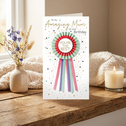Mum Birthday Card Champagne Hand-Finished Embellished You're The Best Design