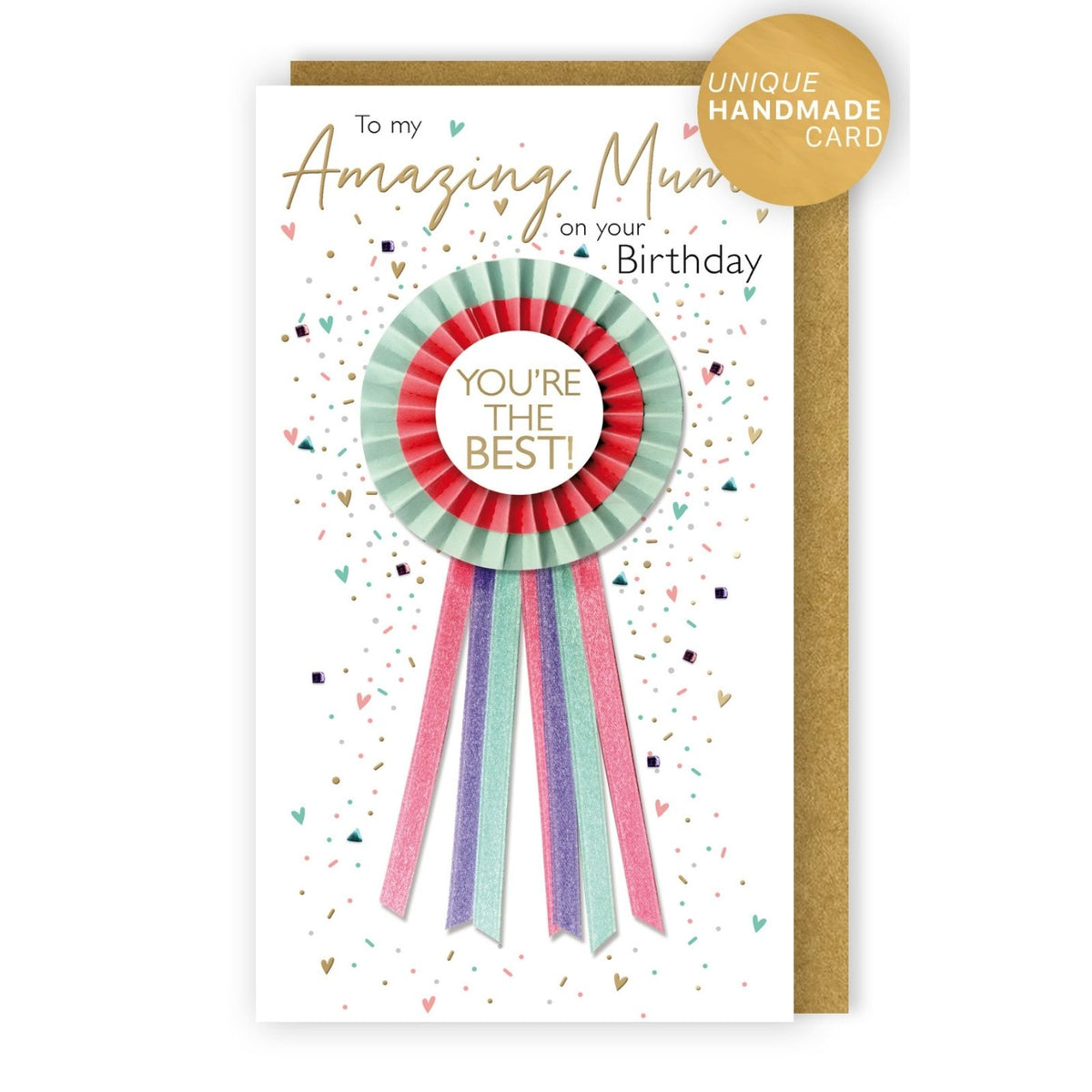 Mum Birthday Card Champagne Hand-Finished Embellished You're The Best Design