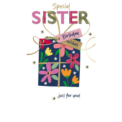 Sister Birthday Card  Champagne Hand-Finished Embellished Gift For You Design