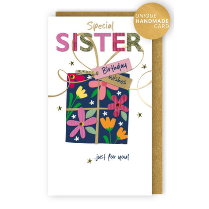 Sister Birthday Card  Champagne Hand-Finished Embellished Gift For You Design