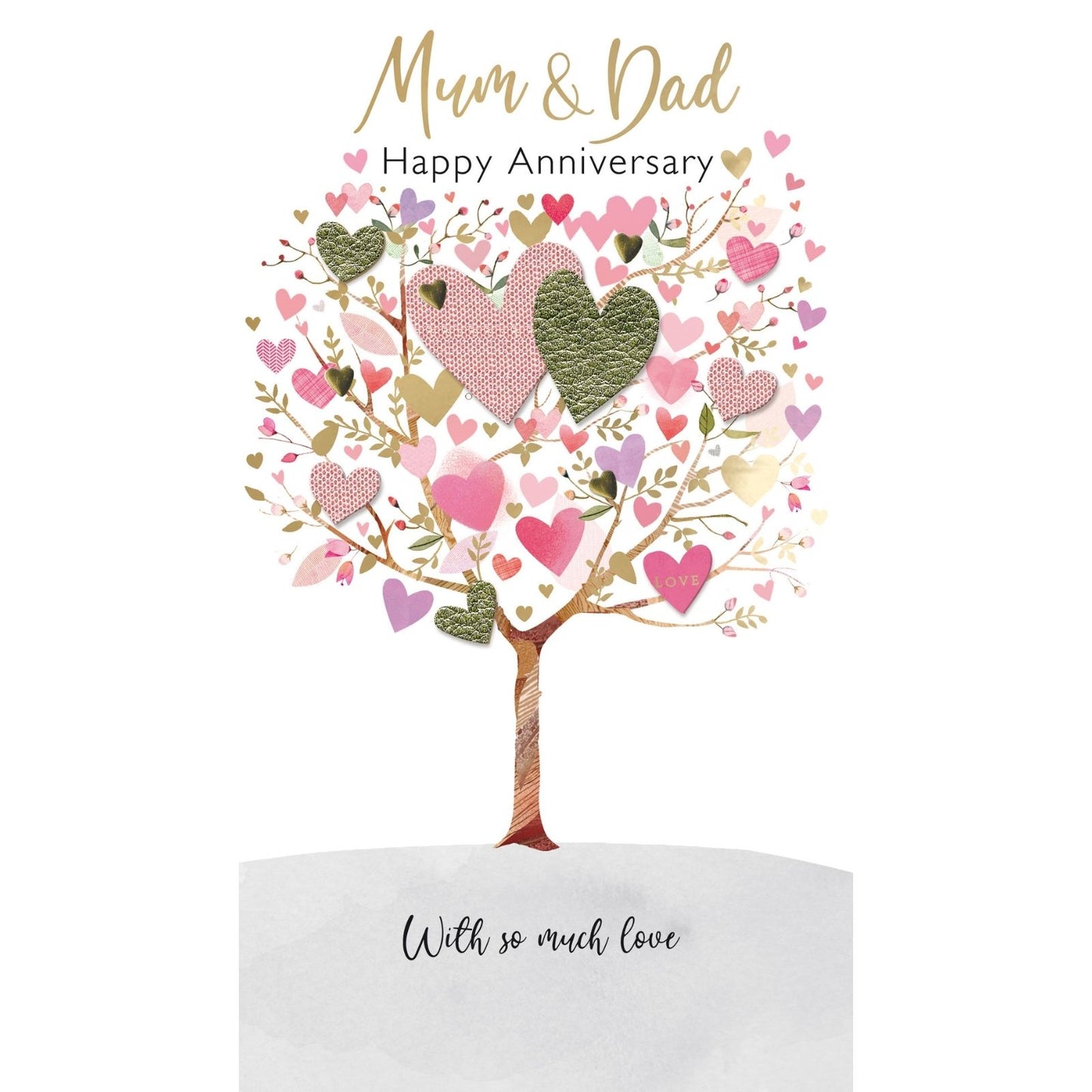 Mum & Dad Happy Anniversary Card  Champagne Hand-Finished Embellished  Design