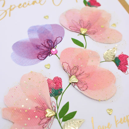 Happy Anniversary Card For Couple Champagne Hand-Finished Embellished  Design