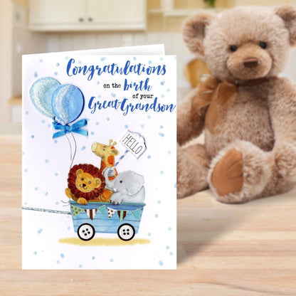 New Baby Great-Grandson Greeting Card