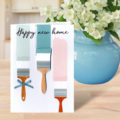 Happy New Home Paint Brushes Greeting Card