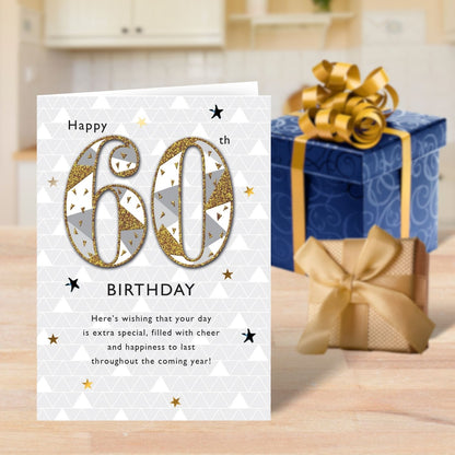Happy 60th Embellished Birthday Greeting Card