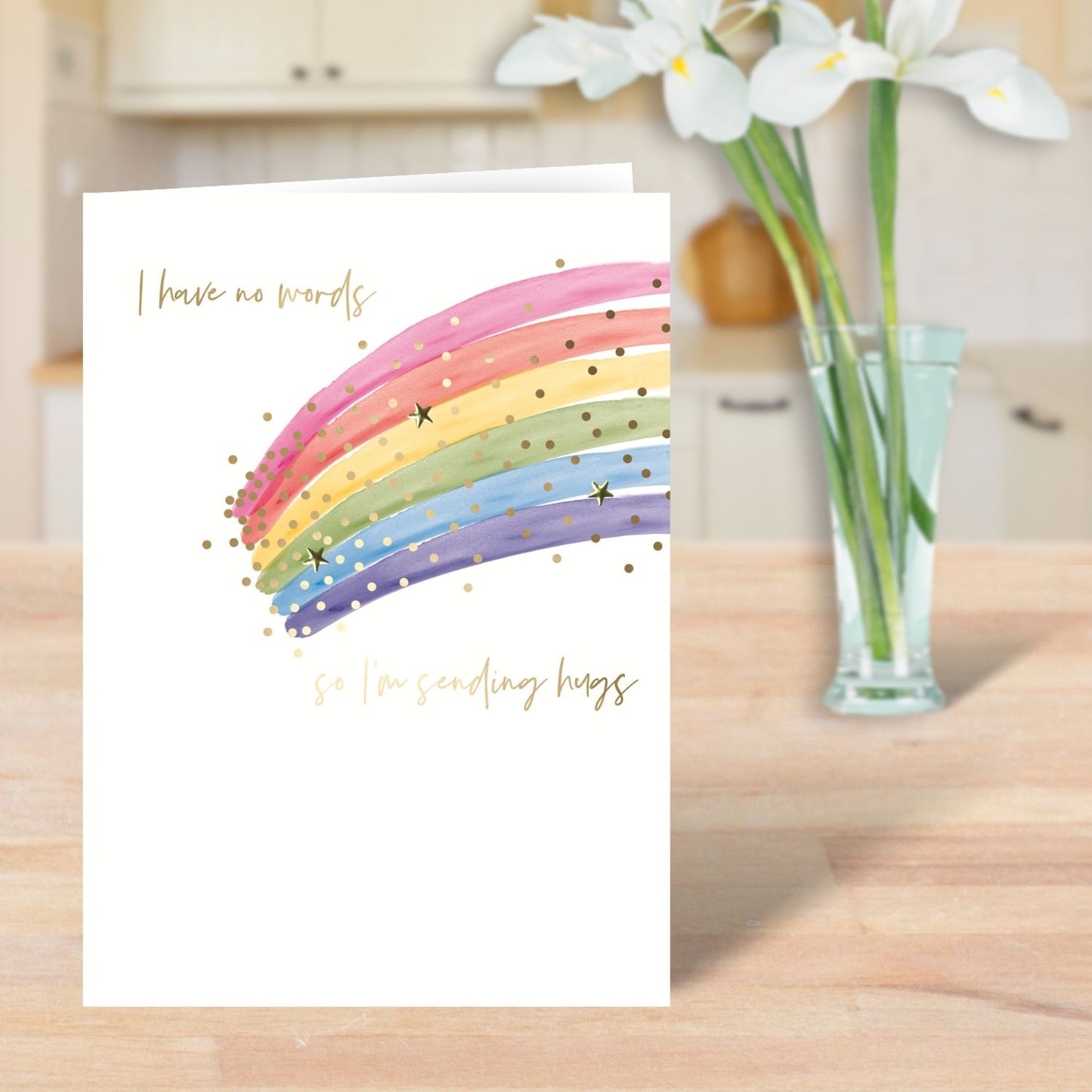 Sending Rainbow Hugs Embellished Thinking Of You Greeting Card