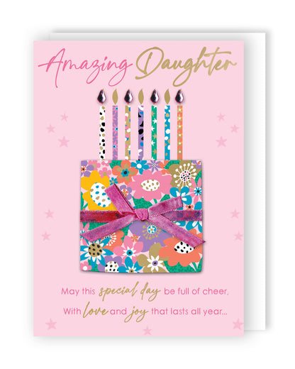 Amazing Daughter Special Day Birthday Bliss Hand-Finished Birthday Greeting Card