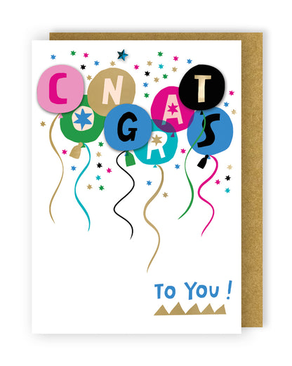Congrats To You! Any Celebration Hand-Finished Congratulations Greeting Card
