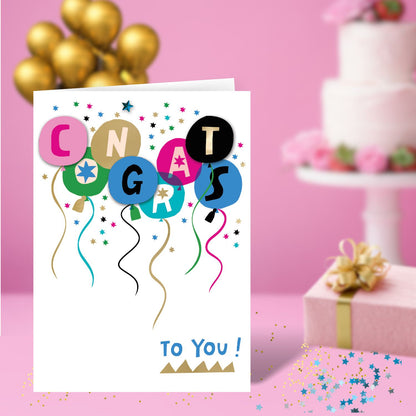 Congrats To You! Any Celebration Hand-Finished Congratulations Greeting Card