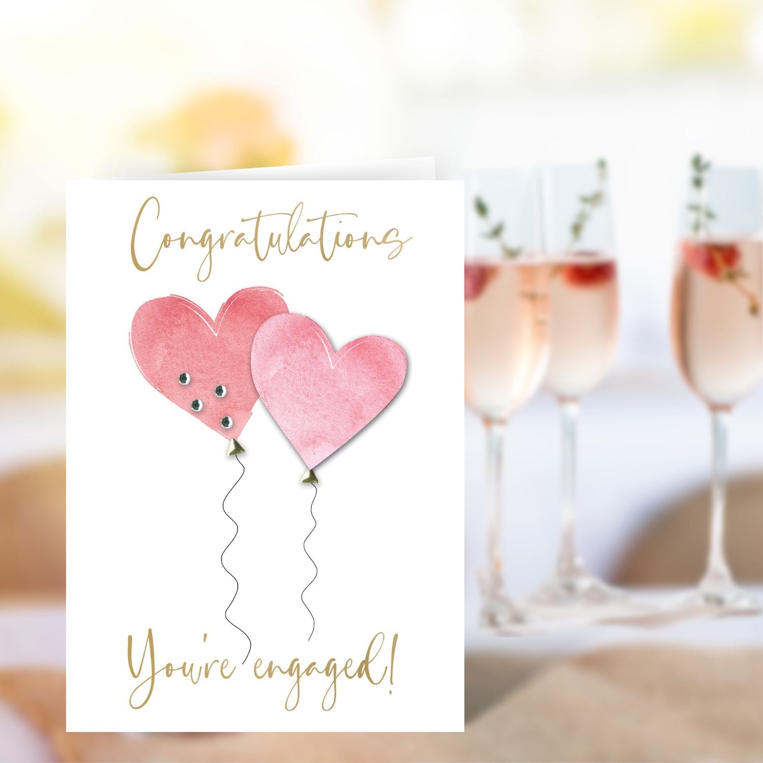 Congratulations You're Engaged Love Blooms! Hand-Finished Engagement C ...