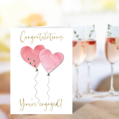 Congratulations You're Engaged Love Blooms! Hand-Finished Engagement Card