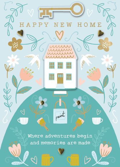 Happy New Home Hilltop Happiness! Hand-Finished New Home Greeting Card