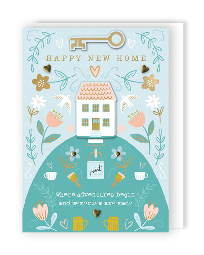 Happy New Home Hilltop Happiness! Hand-Finished New Home Greeting Card