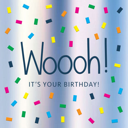 Woooh! It's Your Birthday Card Neon Confetti Embossed & Foiled Kazoo Range