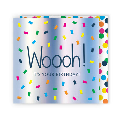Woooh! It's Your Birthday Card Neon Confetti Embossed & Foiled Kazoo Range