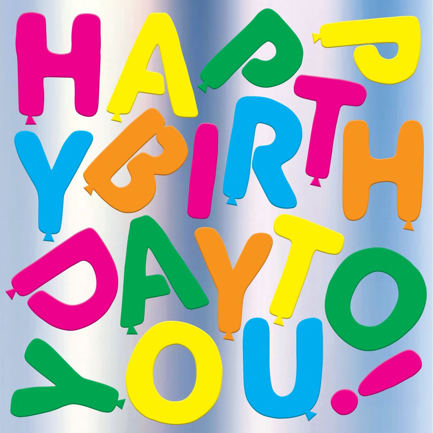 Happy Birthday To You Card Neon Balloons Embossed & Foiled Kazoo Range