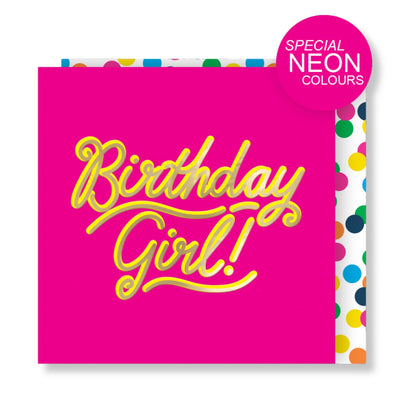 Birthday Girl! Pink Birthday Card For Her Embossed & Foiled Kazoo Range