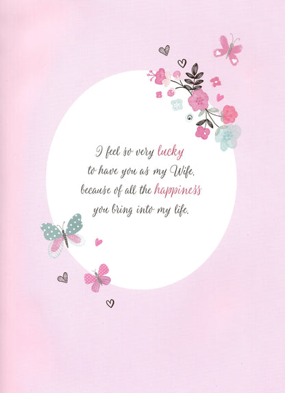 To My Beautiful Wife On Your Birthday Luxury Lavish Keepsake Greeting Card
