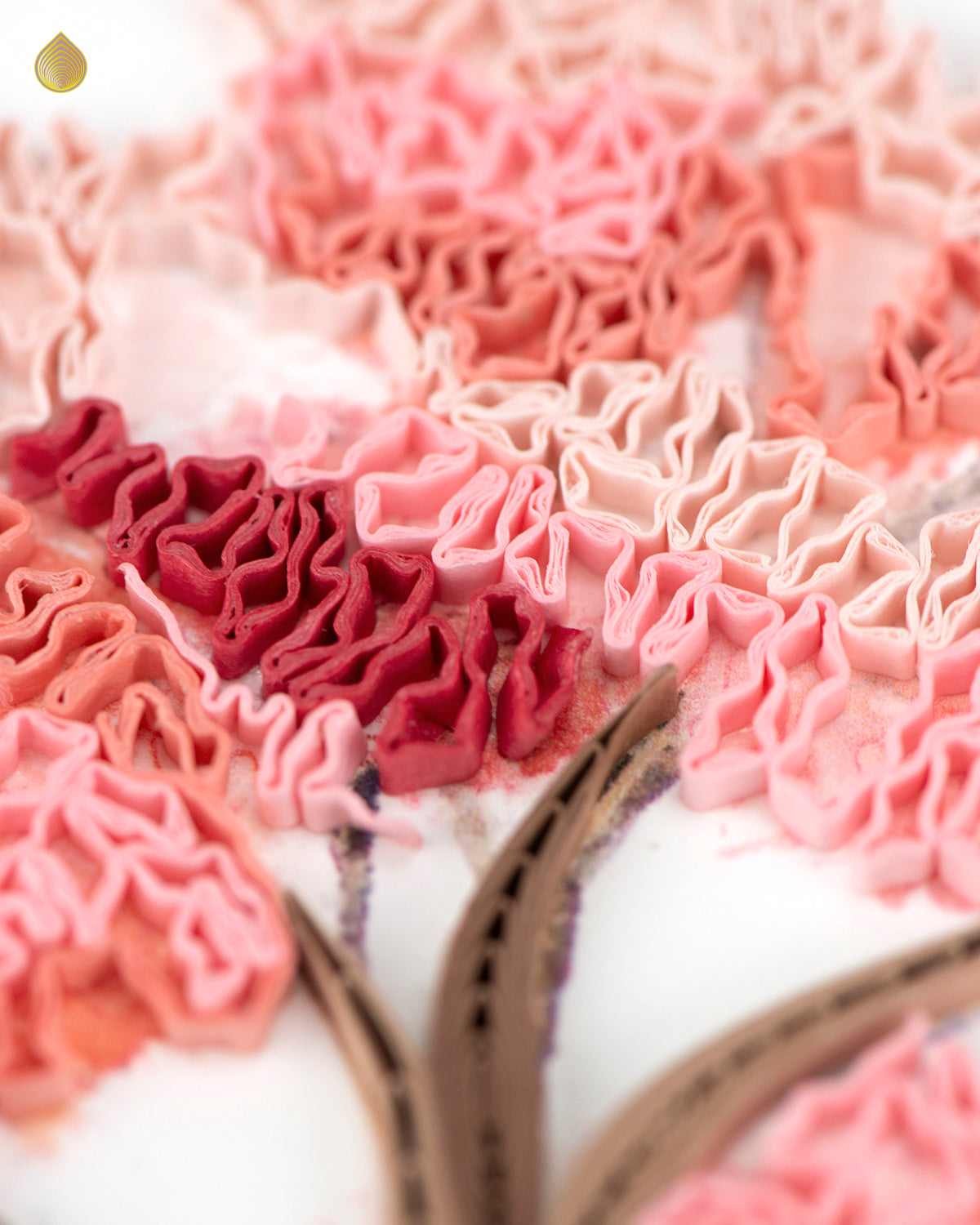 Quilling A Couple In Love Cherry Blossom Tree Hand-Finished Art Greeting Card