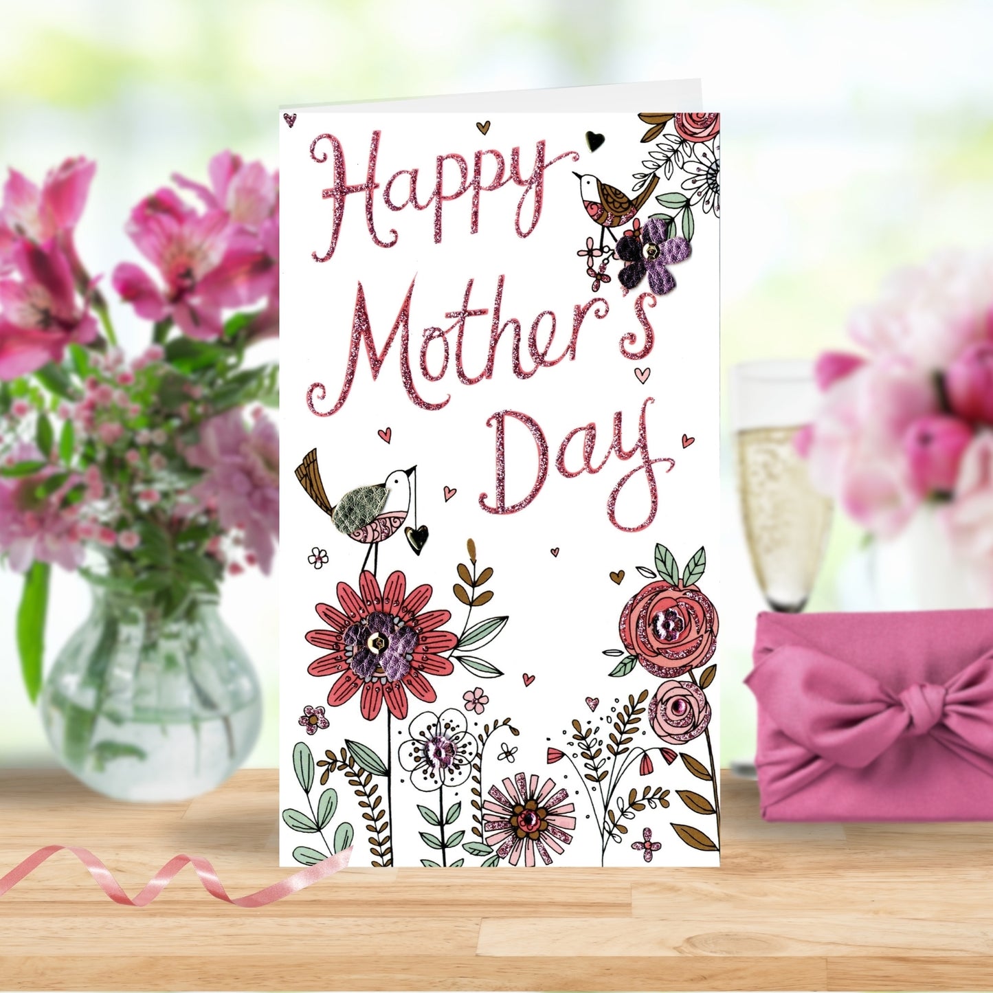 Happy Mother's Day Card Embellished Champagne Range