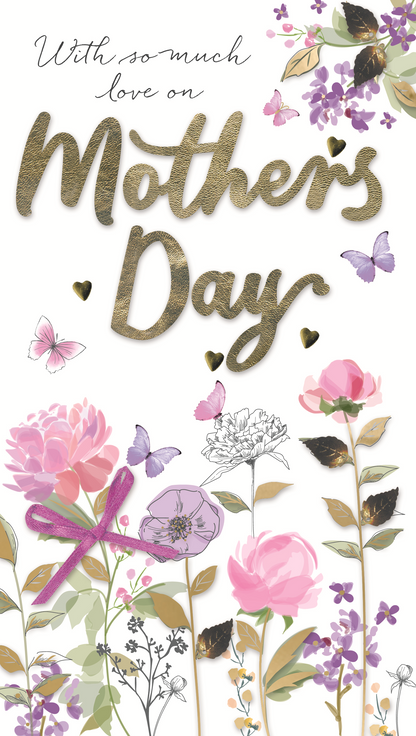 With So Much Love Floral Embellished Mother's Day Card