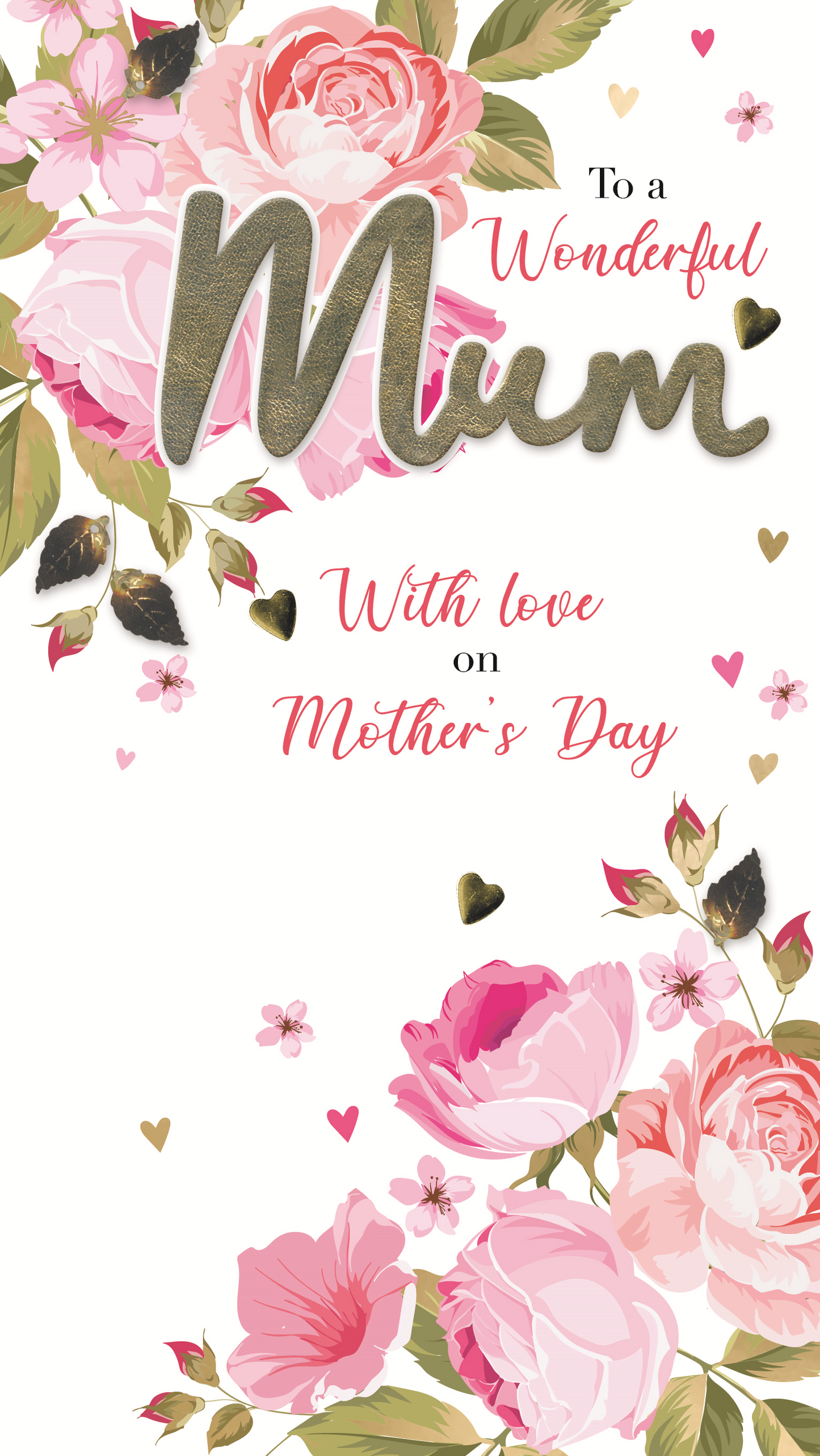 Most Wonderful Mum Embellished Mother's Day Card