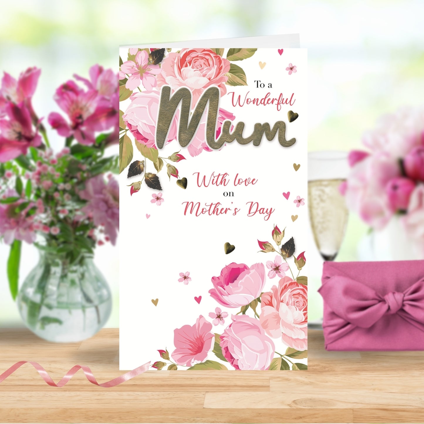 Most Wonderful Mum Embellished Mother's Day Card