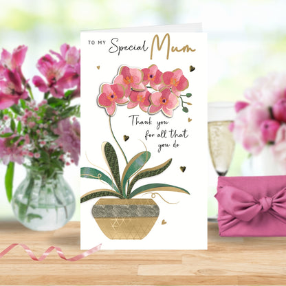 My Special Mum Thank You Embellished Mother's Day Card
