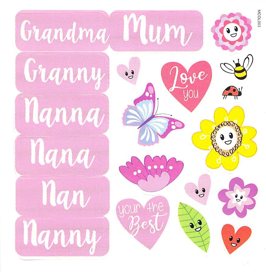 Just For You Nanny Colour-Me-In Mother's Day Greeting Card With Stickers