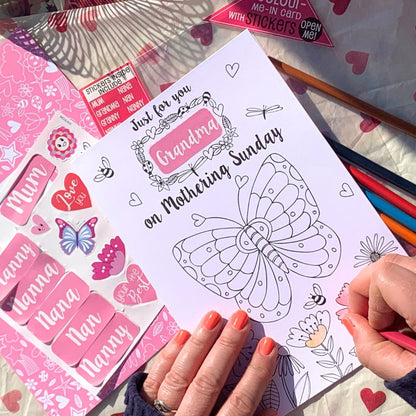Just For You Grandma Colour-Me-In Mother's Day Greeting Card With Stickers