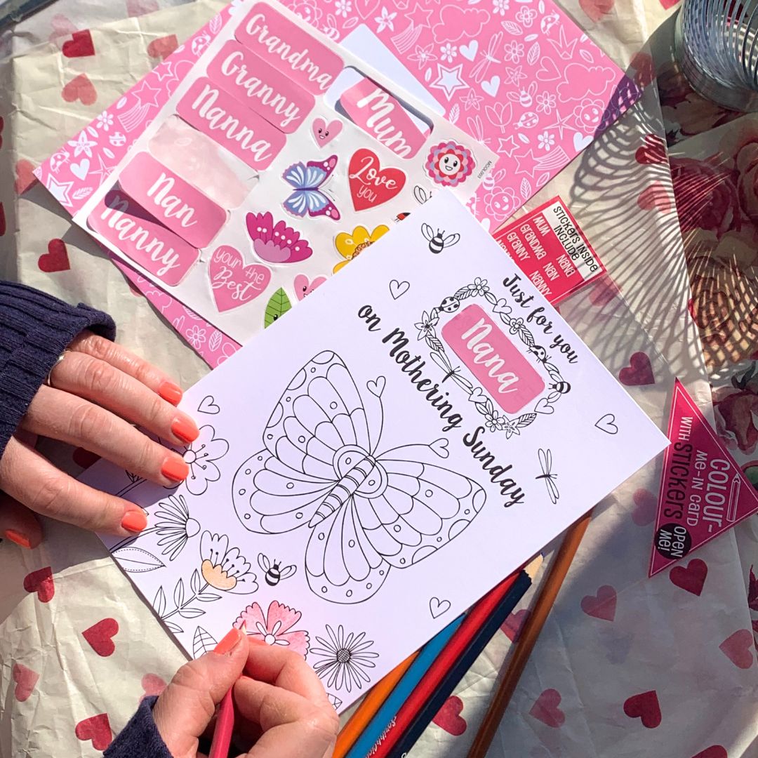 Just For You Nana Colour-Me-In Mother's Day Greeting Card With Stickers