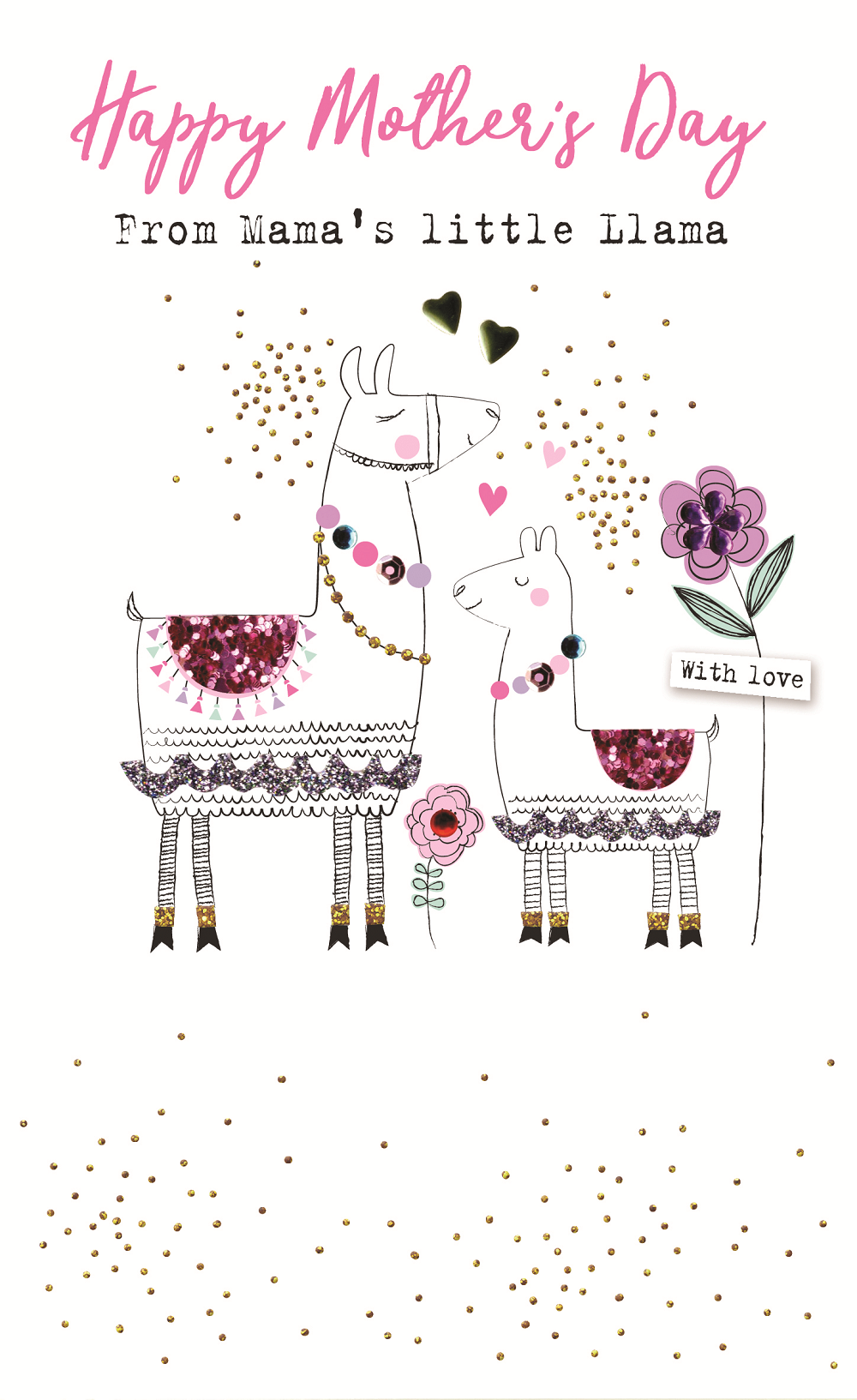 Embellished From Mama's Little Llama Mother's Day Greeting Card