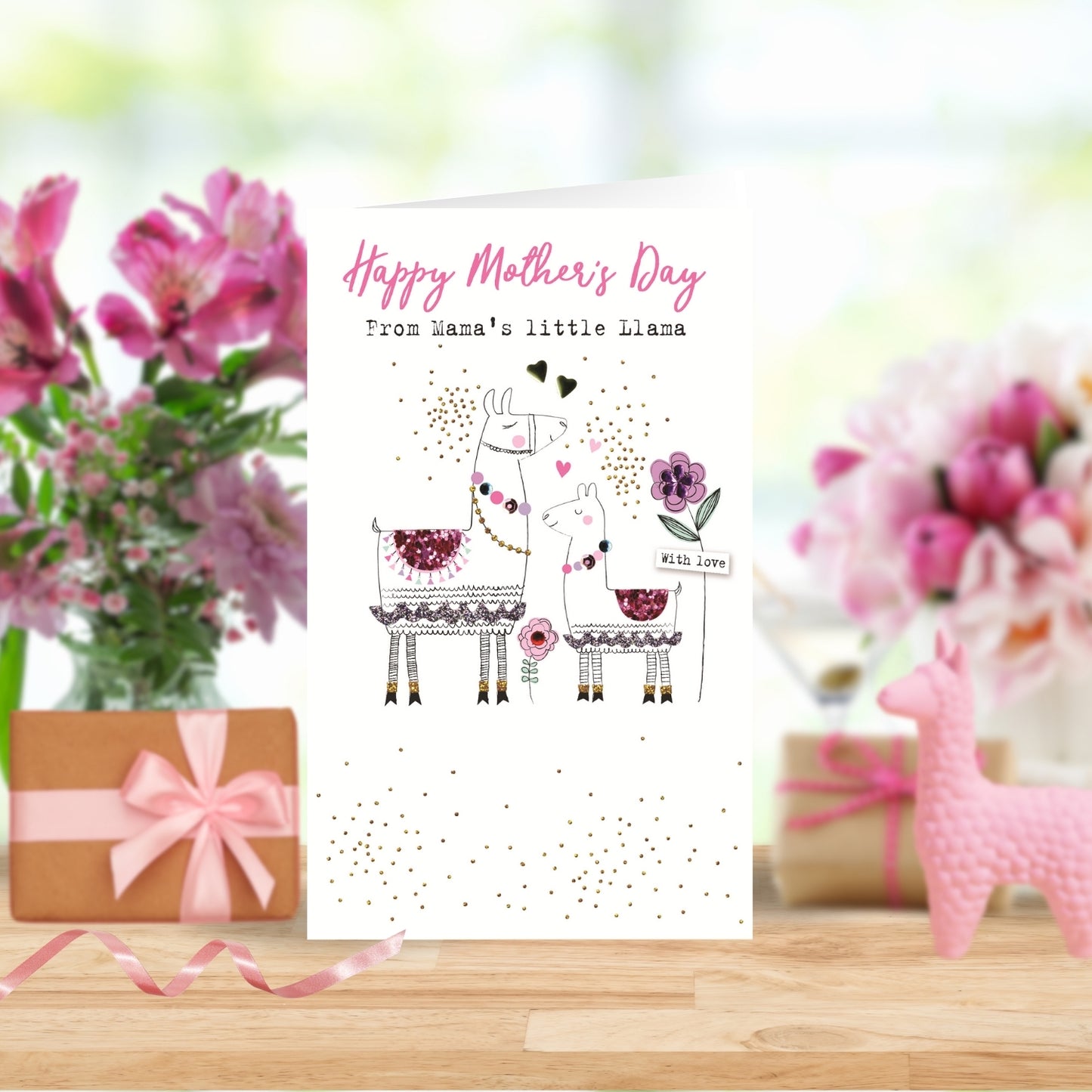 Embellished From Mama's Little Llama Mother's Day Greeting Card