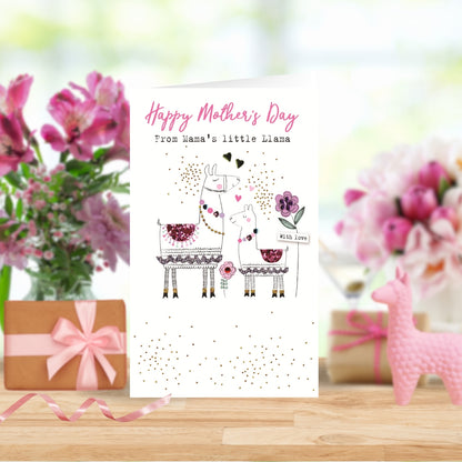Embellished From Mama's Little Llama Mother's Day Greeting Card