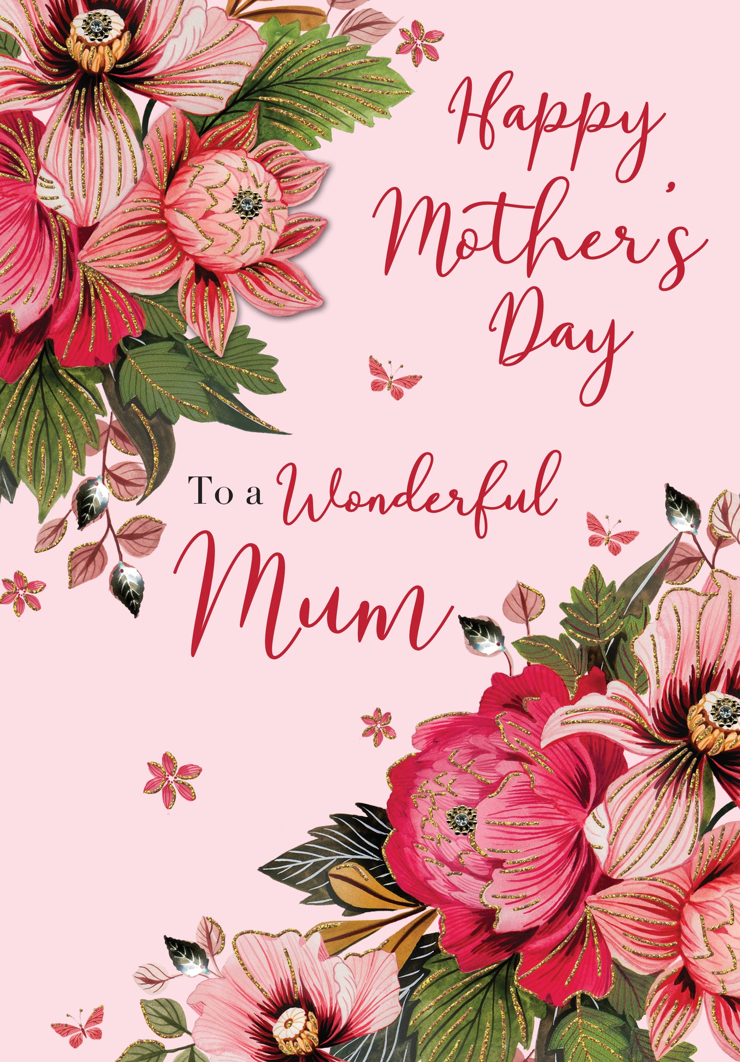 Boxed Wonderful Mum Embellished Mother's Day Greeting Card