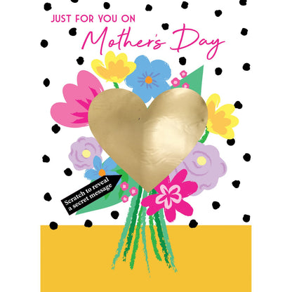 Mother's Day Card Just For You Bouquet Scratch-To-Reveal Secret Message Card