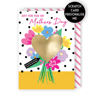 Mother's Day Card Just For You Bouquet Scratch-To-Reveal Secret Message Card