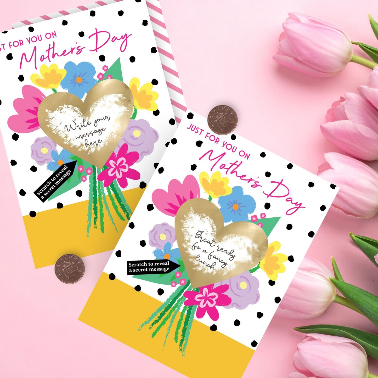 Mother's Day Card Just For You Bouquet Scratch-To-Reveal Secret Message Card