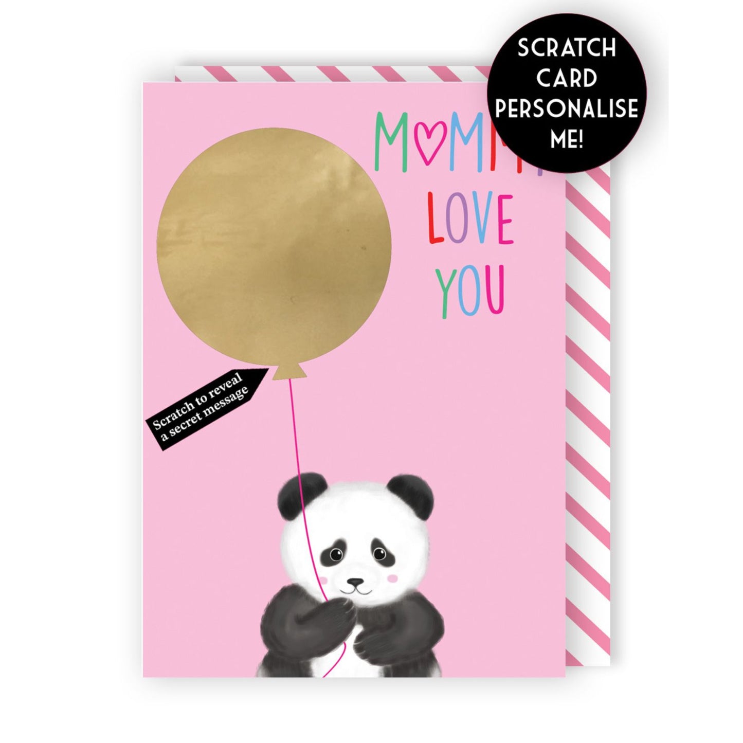 Mother's Day Greeting Card For Mummy Panda Scratch-To-Reveal Secret Message Card