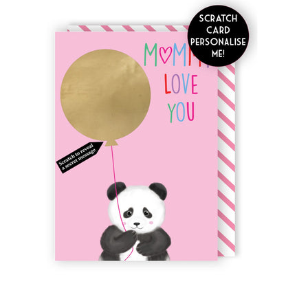 Mother's Day Greeting Card For Mummy Panda Scratch-To-Reveal Secret Message Card