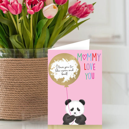 Mother's Day Greeting Card For Mummy Panda Scratch-To-Reveal Secret Message Card