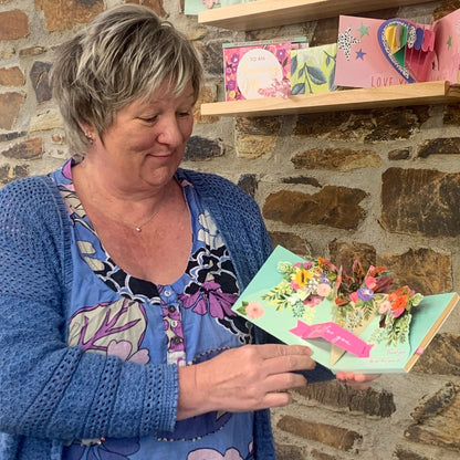 Pop Up Card & Chocolate Gift Box Surprise Floral Treats Mother's Day Card & Gift