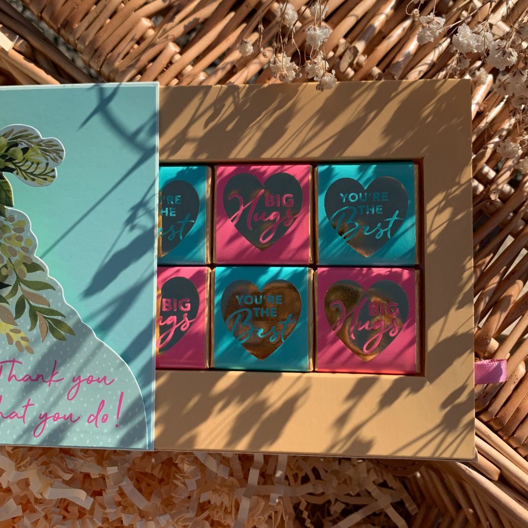 Pop Up Card & Chocolate Gift Box Surprise Floral Treats Mother's Day Card & Gift