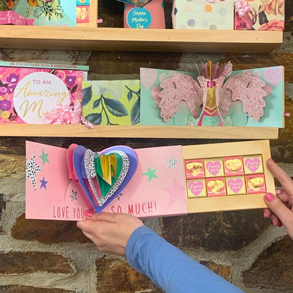 Pop Up Card & Chocolate Gift Box Love You Mum Mother's Day Card & Gift