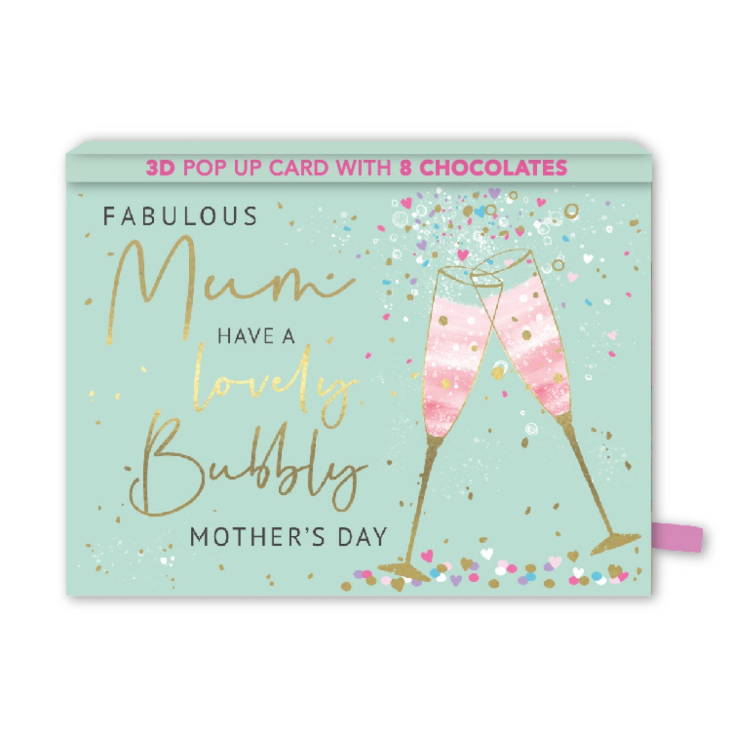 Pop Up Card & Chocolate Gift Box Lovely Bubbly Mum Mother's Day Card & Gift