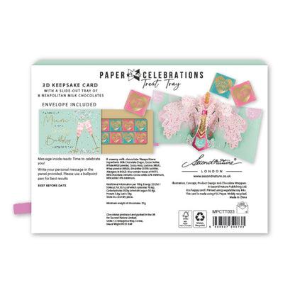 Pop Up Card & Chocolate Gift Box Lovely Bubbly Mum Mother's Day Card & Gift